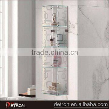 High quality tempered glass ceramic bathroom corner shelf