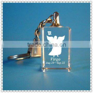 Hotsale Polished Customized Virgo Crystal Keychain For Activity Souvenior