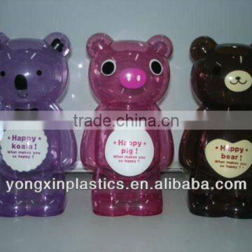 Hot selling top quality fashion plastic bear money saving box