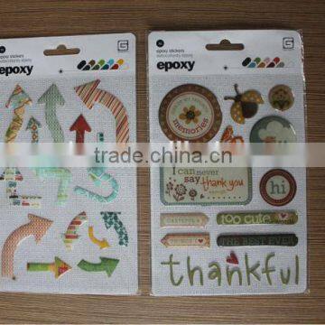 Custom printed image round epoxy stickers for scrapbook