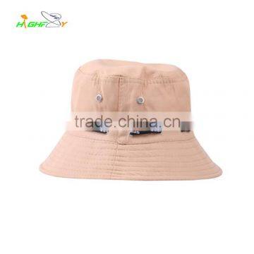 China Manufacture Polyester Fabric Pure Color Outdoor Activities Panama Bucket Hat photo-3