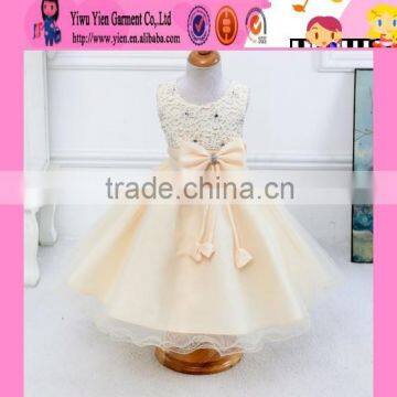 Fashion Handmade Paillette Lace Wedding Dress Custom Sleeveless Layered Dress Kids Girls Party Dress Design photo-2