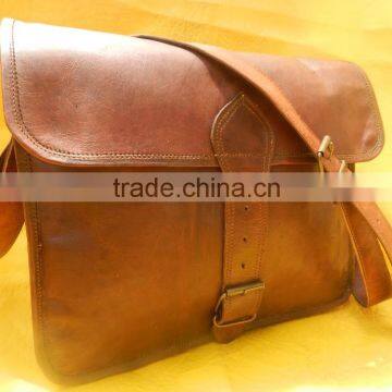 rustic brown leather vintage cross body messenger bags