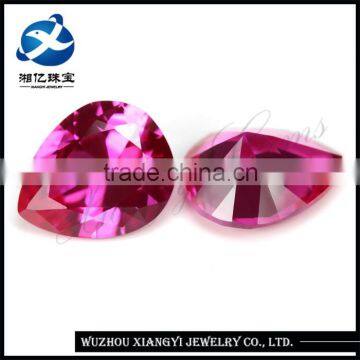 High hardness heated pear shape lab created loose ruby gemstone, loose ruby gemstone, lab created ruby gemstone