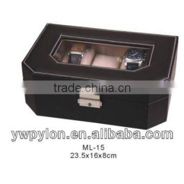 Black leather gift box for watches