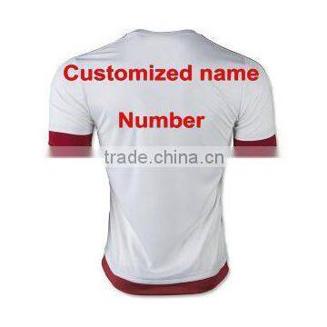 Free Shipping to Milan 2016 Customized name AC HUANG shirt thailand quality home soccer jersey