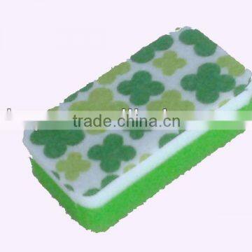 kitchen cleaning sponge with print scouring pad(KP-030)