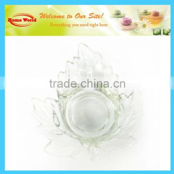 leaf shape glass candle holder