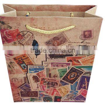 kraft paper shopping bag with stamp design