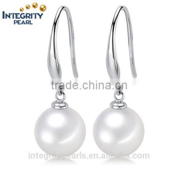 AAA round 8.5-9mm freshwater pearl earring 925 sterling silver pearl earrings