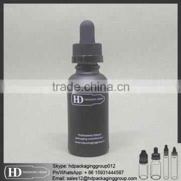 screen printing glass eliquid bottle matte white black glass dropper bottle