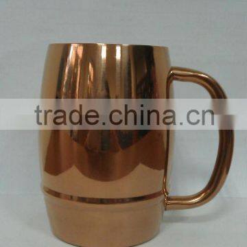 Double wall stainless steel beer mug with hand