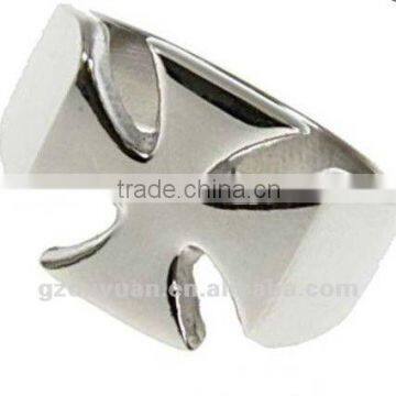 Fashionable Polished Stainless Steel Iron Cross Ring