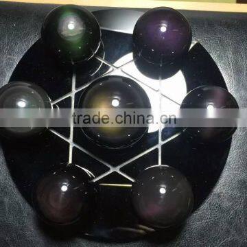 Natural colorful rainbow obsidian crystal seven star for decoration