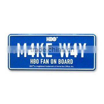 advertising license plate