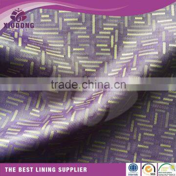 2016 Polyester viscose two-tone Jacquard logo lining fabric for garment