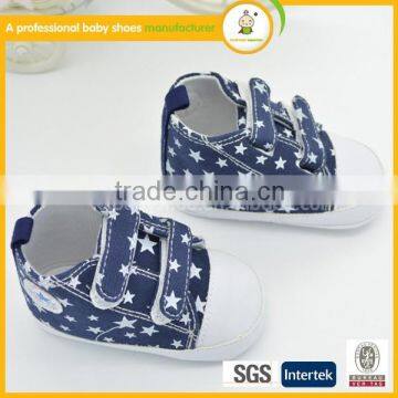 wholesale top quantity OEM free shipping blue canves baby shoe brand