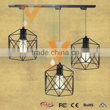 wire cage pendant light track light vintage edison style pendant lamp