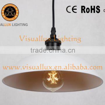 MC1100-1 Metal Furniture White Shade Edison Light Bulb Filament Pendant Lamp