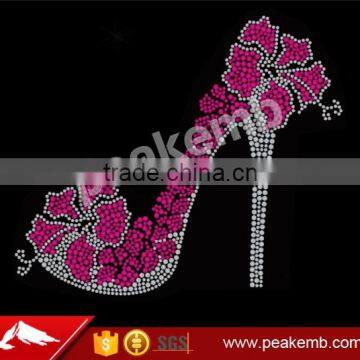 Custom Flower High Heel Shoes Rhinestone Transfers Bling Tshirts