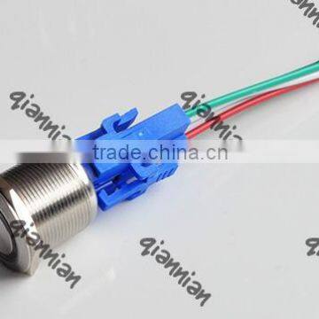 22mm push button switch with connector , switch socket with cable