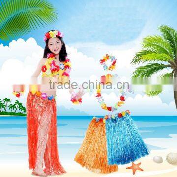 Colorful hawaii hula dance straw skirt(AM-HWD02)