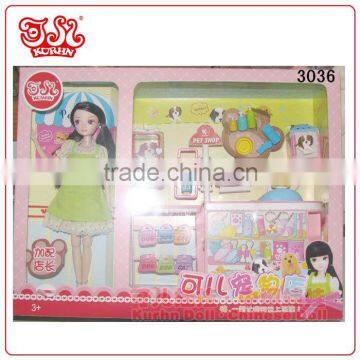Plastic children fashion doll toy doll accessories