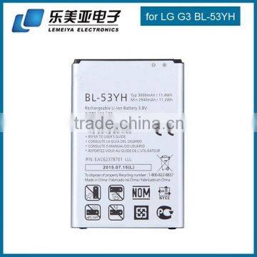 BL-53YH Standard 3000mAh High Capacity Rechargeable Lithium Ion Mobile Phone Battery for LG G3 D850 D855 D858 D859