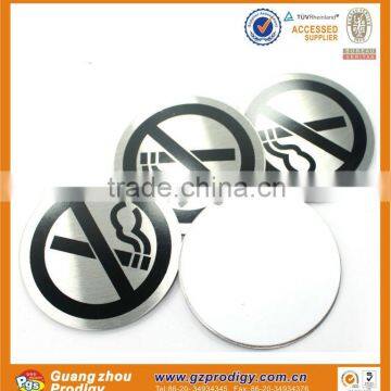 stainless steel no smoking warning sign