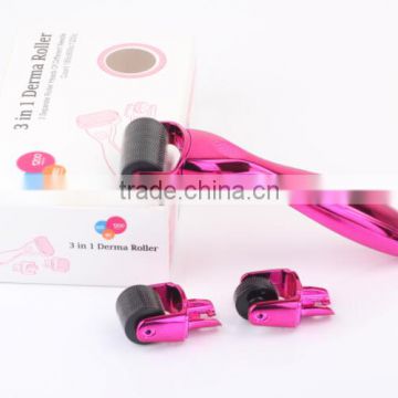 promotion 3 in 1 derma roller, multiple convex line roller