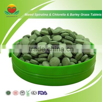 Best Selling Mixed Spirulina, Chlorella and Barley Grass Tablet