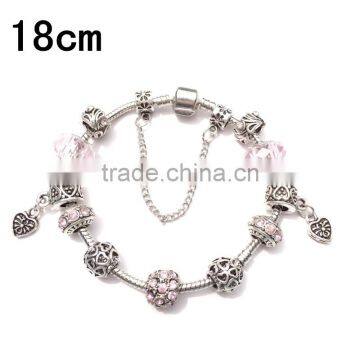 2016 Wholesale Fashion Charm Bracelet Heart Pendants With Beautiful Bead photo-4