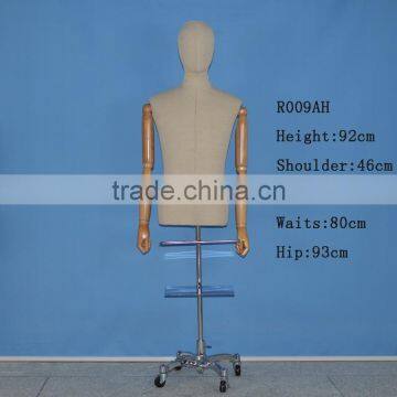 Male Tailor Mannequin Clothing Display Racks Props Wooden Hand Plating Bonnet photo-3