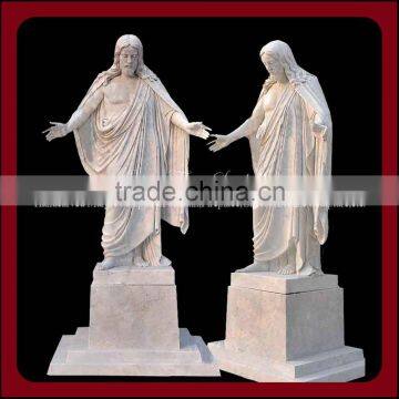 Hand Made White Marble Jesus Statue photo-5