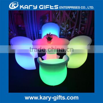 Outdoor event led furniture home and garden led light bar table and chairs