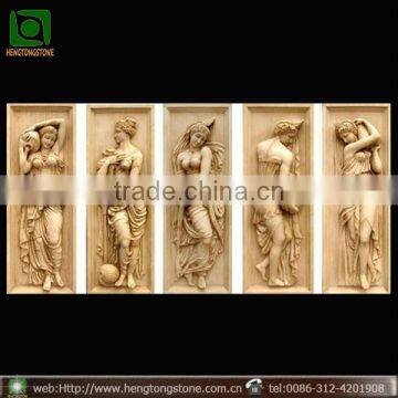 Stone Carved Lady Wall Relief Sculpture