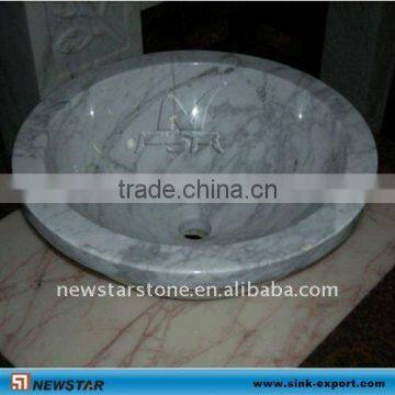 Marble Bianco Carrara sink,Stone Round Sinks, Bathroom sinks basin