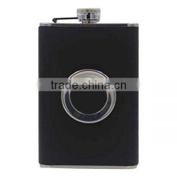 304 Stainless Steel Leather Hip Flask 8 Oz, Leather Stainless Steel Wine Bottle