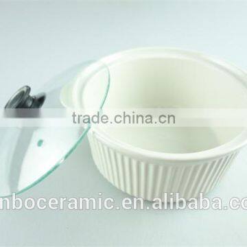 Small Cheap Ceramic Pots/ Soup Tureen Pot With Glass Lid & Handles Ceramic Stoneware photo-5