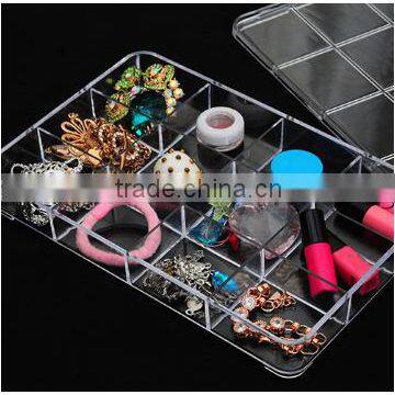 12&18 Lattices With Cover Clear Plastic Sundries Storage Box Jewelry Box