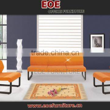 Simple design orange leather sectional sofa set