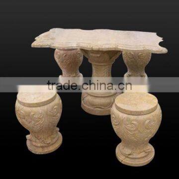 New design outdoor four seater marble bench and dining table top NTS-B020Y