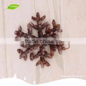 GNW CHWR-1605010 High quality Christmas Decoration Hexagon Star Natural Pinecone