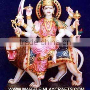 Pure White Marble Durga Murti