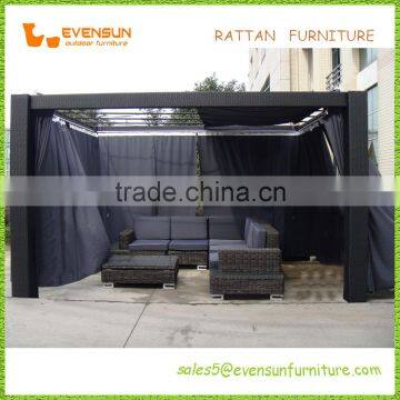 Large Square Garden Rattan Pavilion Gazebo Tent photo-3