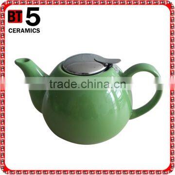 BTHJC-5 Ceramic Green Teapot With S/S Lid and Fliter