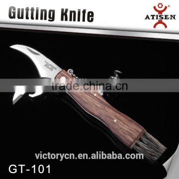 Multi function Folding mushroom knife with brush GT-100