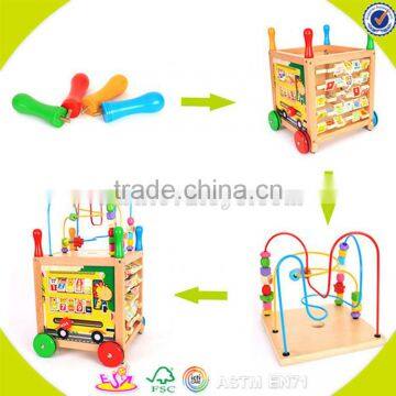 Оптовая многофункциональная деревянная детская тележка - лучший подарок для детей. Деревянная детская тележка - один из самых продаваемых товаров. Деревянный ходунок W16E041 photo-5