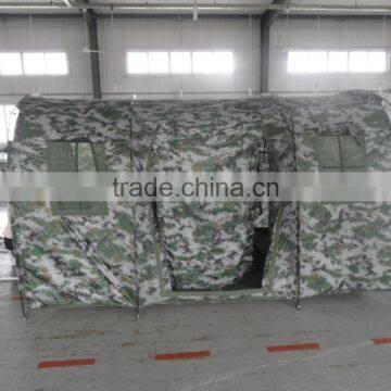 three room camouflage military tent