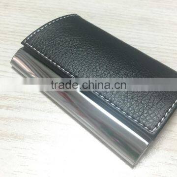 Promotion Leather&Metal Business Card Holder/High Quality PU&Metal Business NameCard Case photo-2
